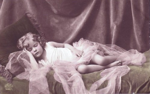 Vintage Postcard ~ Little Girl Sleeping