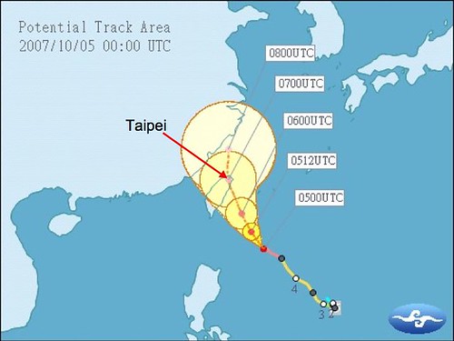 Typhoon coming to Taiwan