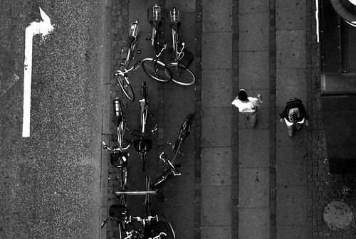 Arrow. Bikes. Pedestrians.