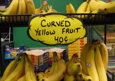 bananas - curved yellow fruit