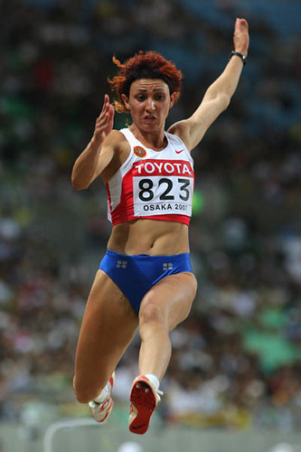 IAAF.org - Tayana Lebedeva, RUS, won gold medal with a 7.03m long jump, August 28, 2007.