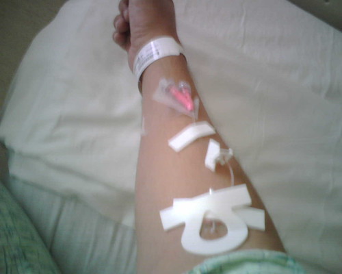 iv's for fluid intake and pain medication (9/12/07)