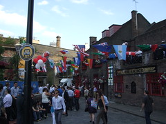 Pub on the Thames, decked out for the World Cup