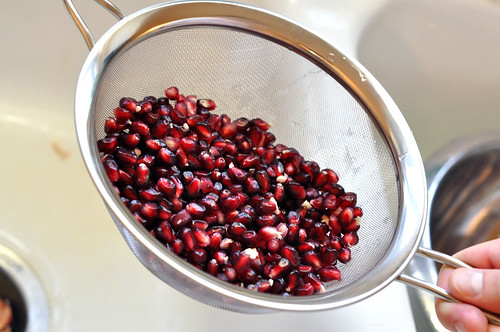 Pomegranate seeds removed and strained