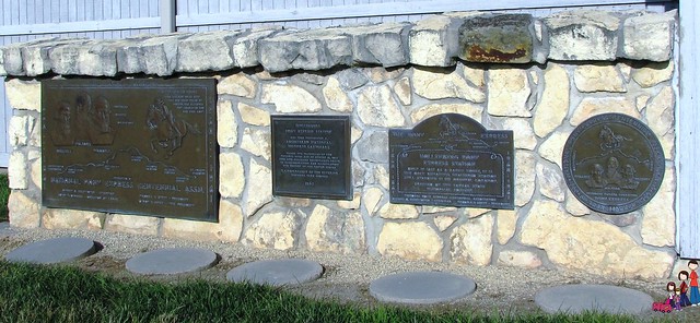 Plaques outside Hollenberg Pony Express Visitor's Center
