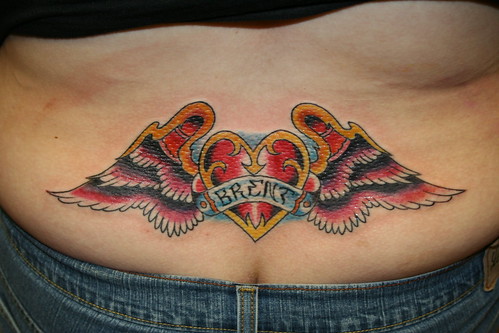 lower back heart tattoo. Lower Back Heart Tattoos