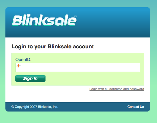 Blinksale OpenID Signin Form
