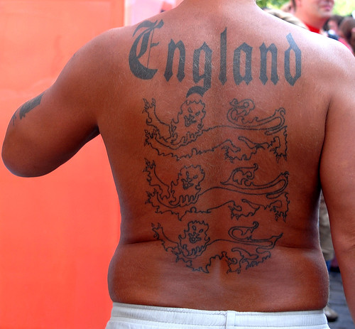  WM fan of the team of England, tattoo 