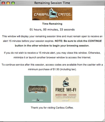 Caribou Coffee WiFi Policy