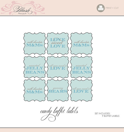 candy buffet labels. Printable Candy Buffet Tags/