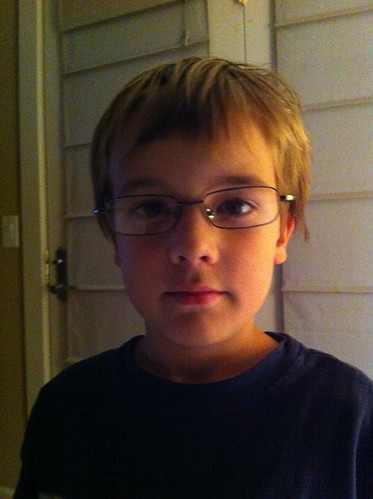 Cole in his brothers glasses