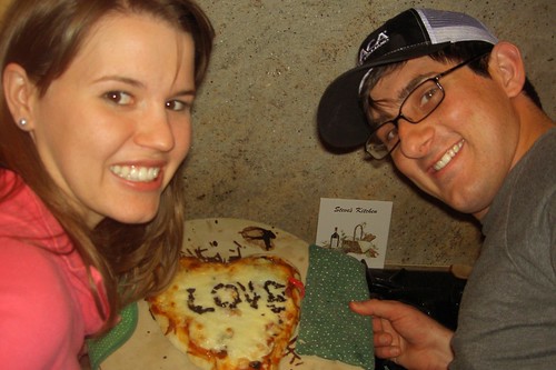Heart Shaped Pizza Recipe: In food processor, mix together olive oil, 