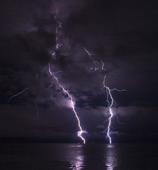 Lightning on the Columbia River - by phatman