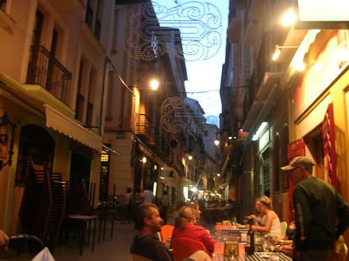 Beautiful little European street where we ate tapas (Photo by Adam Solomon)