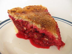 Double-Crust Deep Red Raspberry Pie - Slice