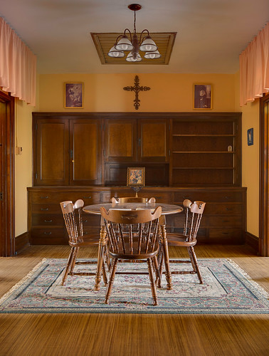 Saint Francis de Sales Oratory, in Saint Louis, Missouri, USA - convent, table by bedrooms