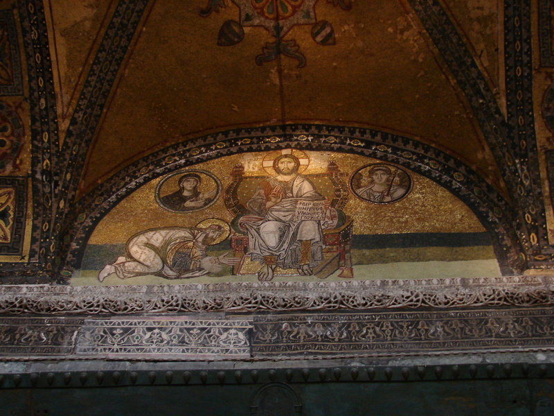 Icons inside the Hagia Sophia