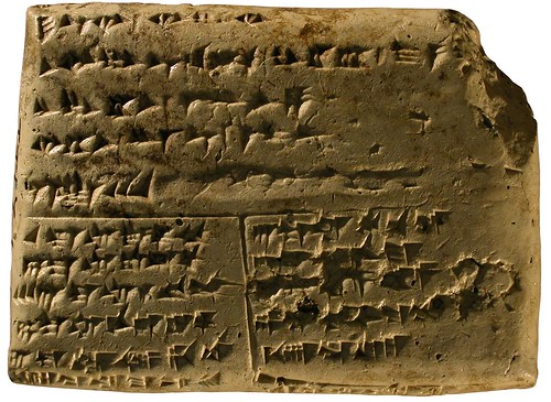 Tablette découverte dans la "Maison d'Ourtenou" (RS 94.2411, Musée national de Damas)