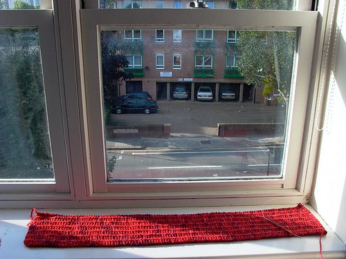 one row scarf - basking in late evening sun1