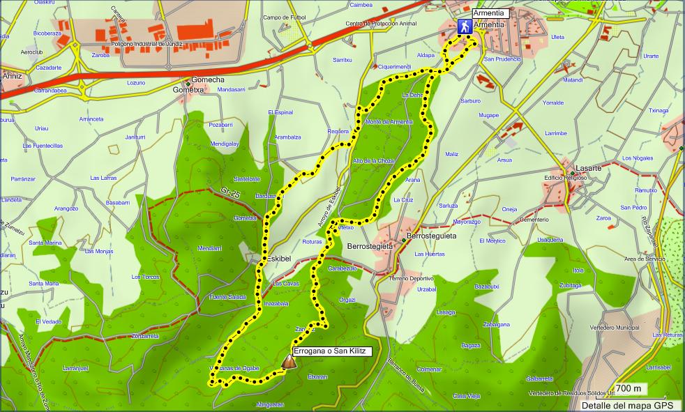 Mapa 2010_11_16 De Armentia a Errogana y Ezkibel