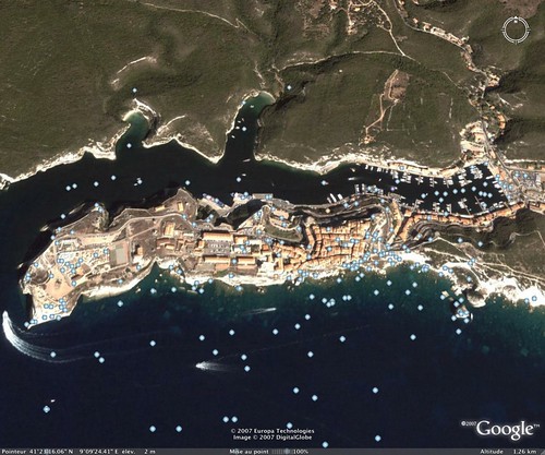 Bonifacio, sur Google Earth