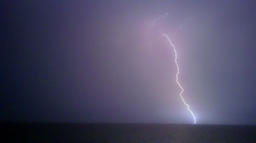 lightning over the ocean