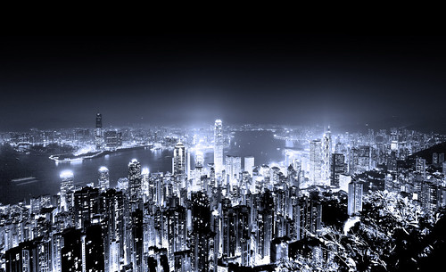  フリー写真素材, 建築・建造物, 都市・街, 高層ビル, 夜景, 中華人民共和国, 香港,  