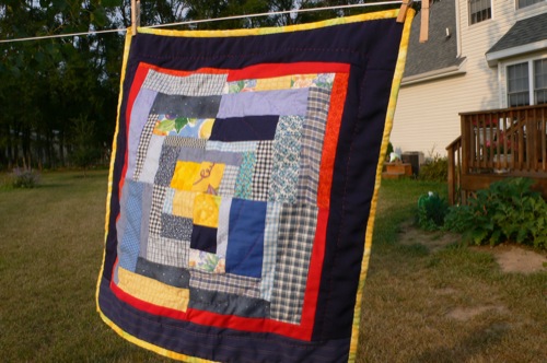 Doll Quilt on the line
