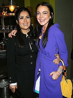 Salma Hayek finds a fan in Lindsay Lohan at New York City's Soho House on Thursday by Salma hayek