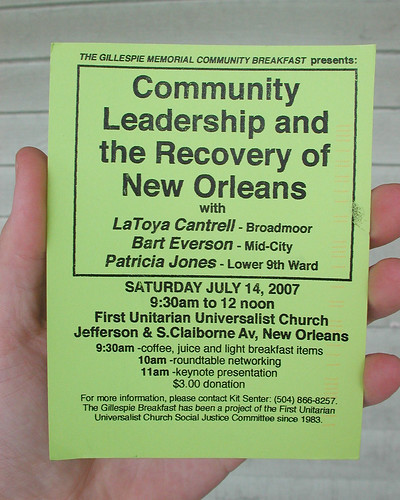 Community Leadership and the Recovery of New Orleans