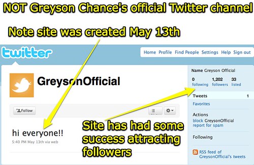 Not Greyson Chance's official Twitter site