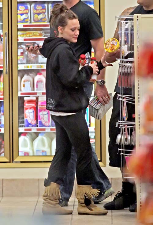 "Hilary Duff getting some junk food while in Winnipeg for her Dignity Tour in Canada"