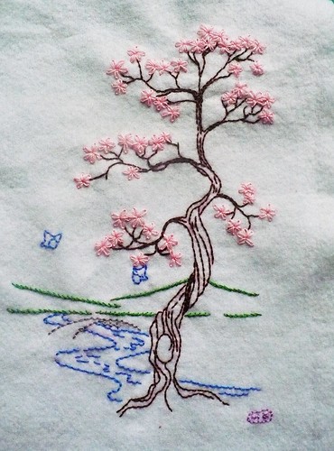 This lovely cherry blossom has been stiched by Melissa from binah06