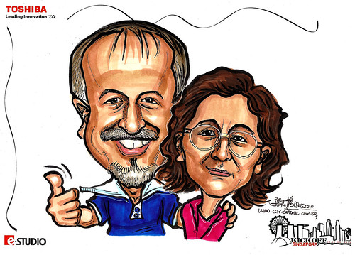 Caricature of Mr & Mrs Maan