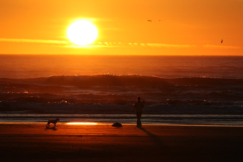 Sunset at Cannon beach, Oregon