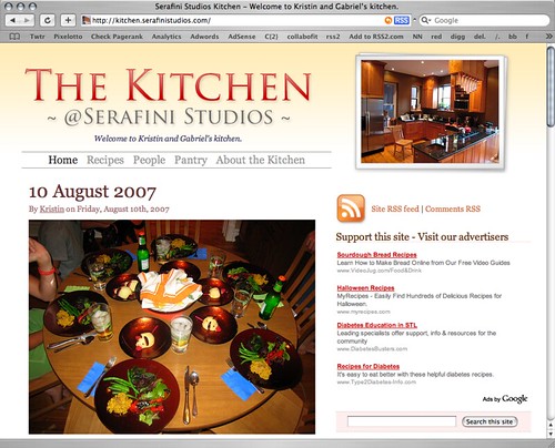 Screenshot of the Serafini Studios Kitchen website