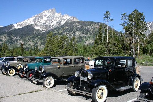 old cars at jenny lake, grand teton