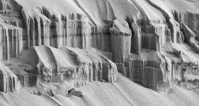 Sandcastles in black and white