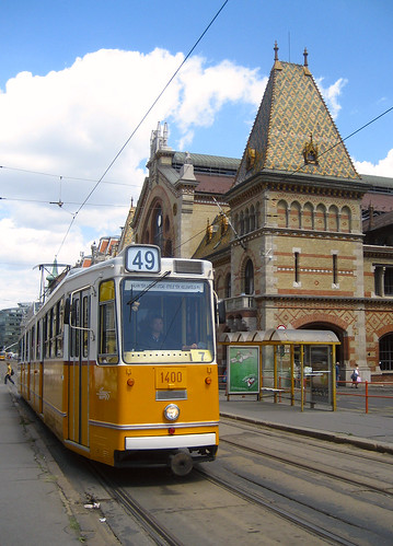 Tram outside the market hall