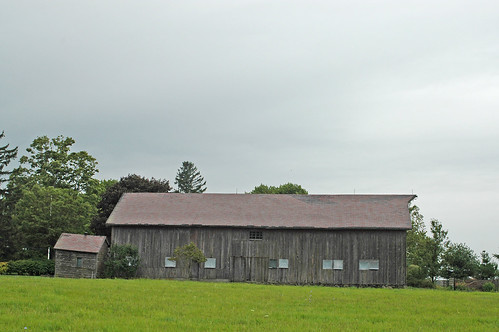 grey barn grey day