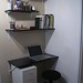 new desk and shelf arrangement