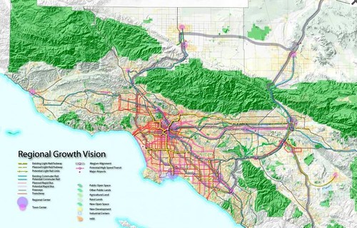 Southrn California regional growth vision (courtesy of Calthorpe Associates)