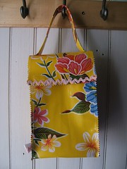 Yellow Hawaiian Oilcloth Lunch Bag
