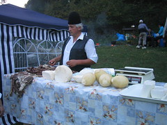 Shepherd selling his cheese