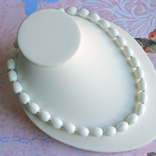 White glass necklace