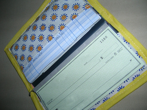 Inside of Red & Yellow Checkbook Cover