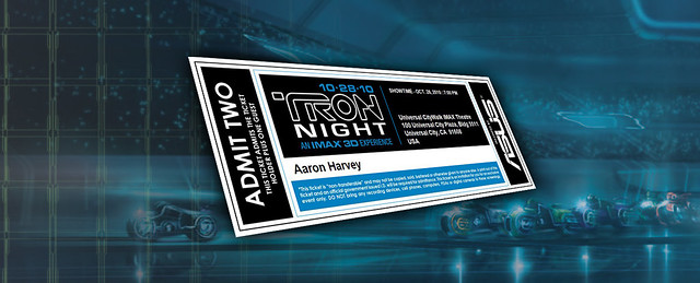 TRON Legacy preview ticketIN 3-D! Did you get yours?