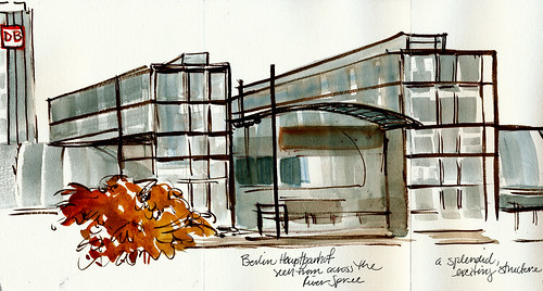 Berlin: Hauptbanhof left side of sketch