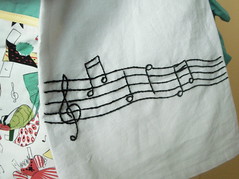 embroidered tea towel by Stacey