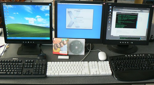 Windows, Mac y ubuntu en la oficina